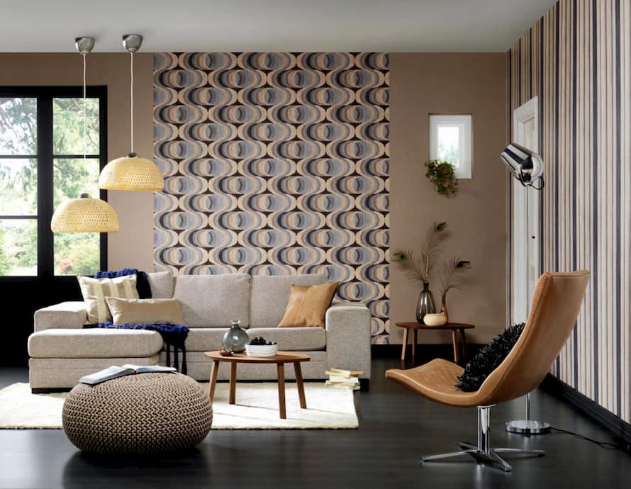 retro-wallpaper-in-the-living-room