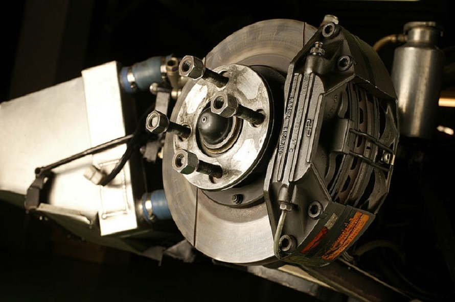 Close-up of industrial brakes