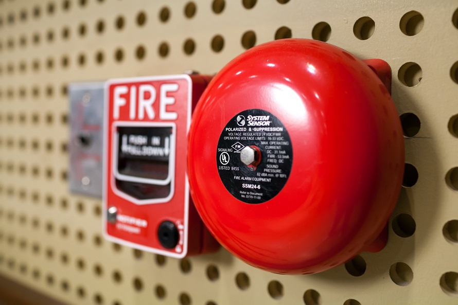 close-up of fire alarm signal