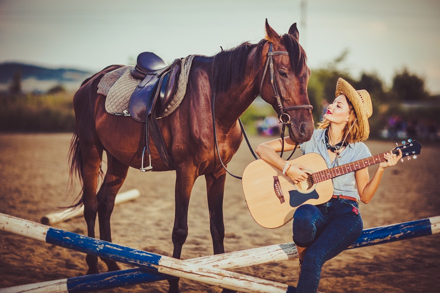 Girl with her horse