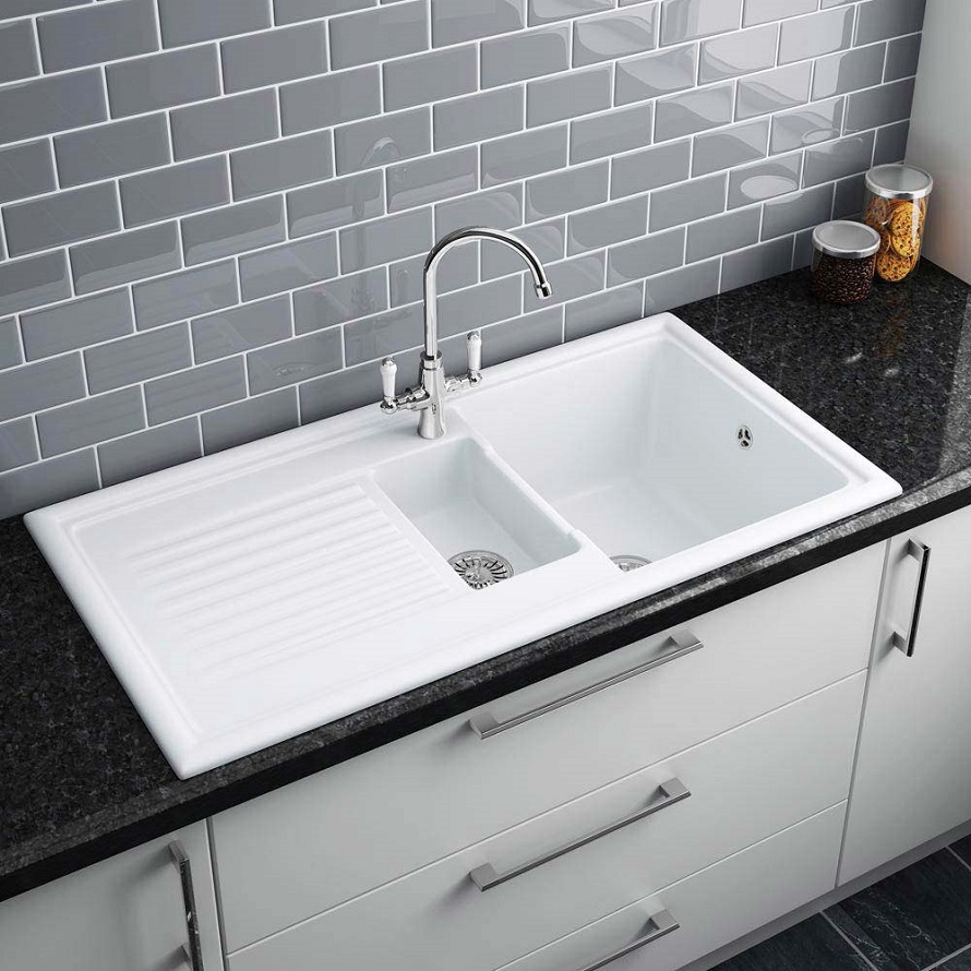 picture of a modern kitchen granite sink