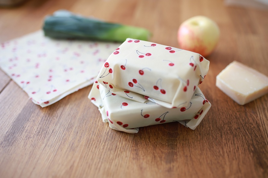 Food wrapped with beeswax wraps