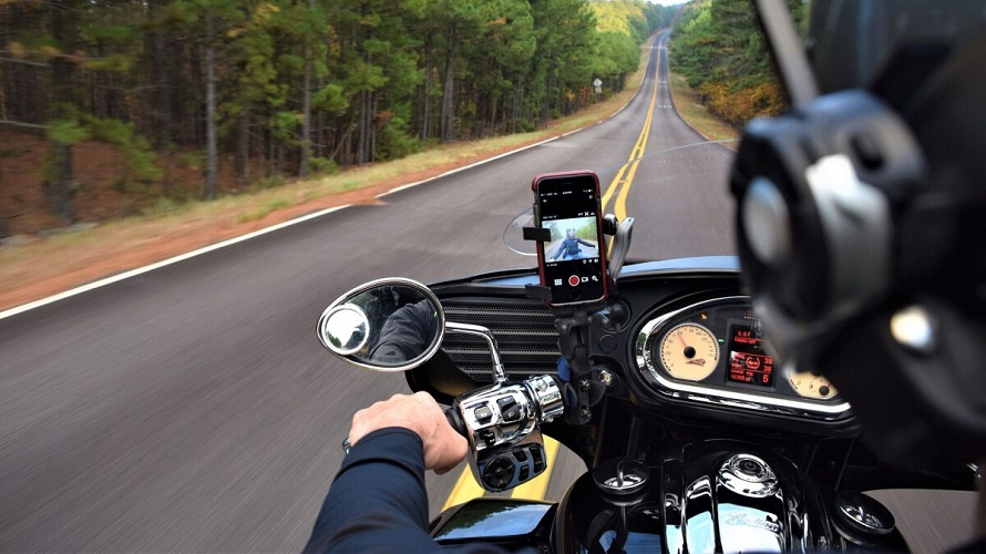 Motorcycle phone mount