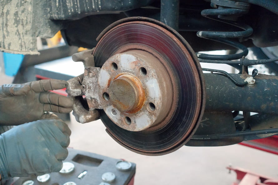 rusty car brake disc