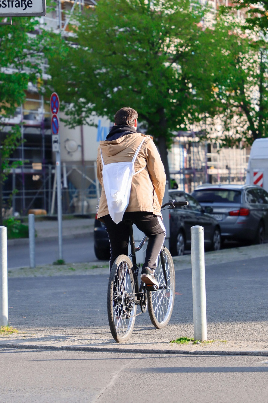 person riding a bycicle