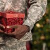 Soldier with Christmas Gift