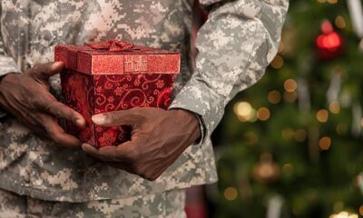 Soldier with Christmas Gift