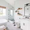 full view of bathroom in white colors