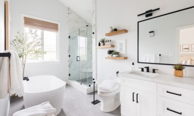 full view of bathroom in white colors