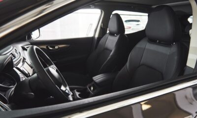 all black car interior