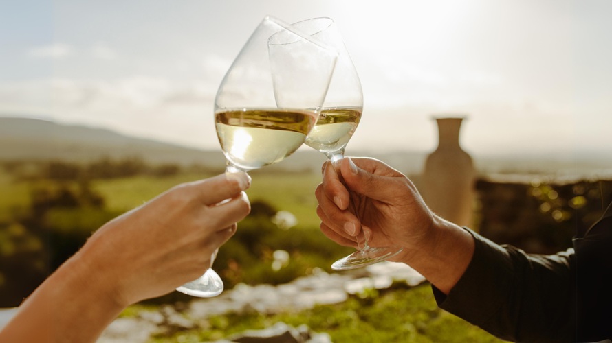 toasting with a Riesling wine