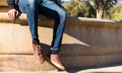 man wearing designer sneakers