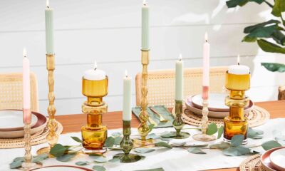 table with candles on stands
