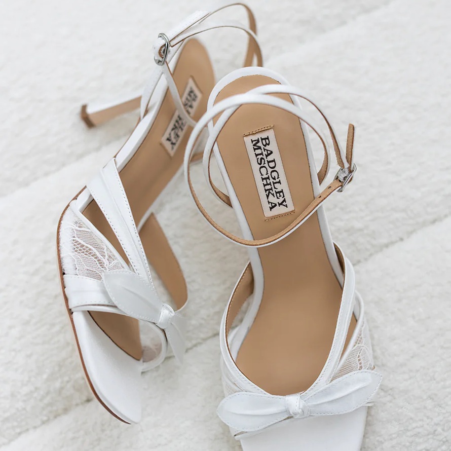 Joselyn - Open Toe Lace Ankle Strap Stiletto Heels - Soft White