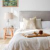 Juno Bedhead with Slipcover King Size Mist Corduroy