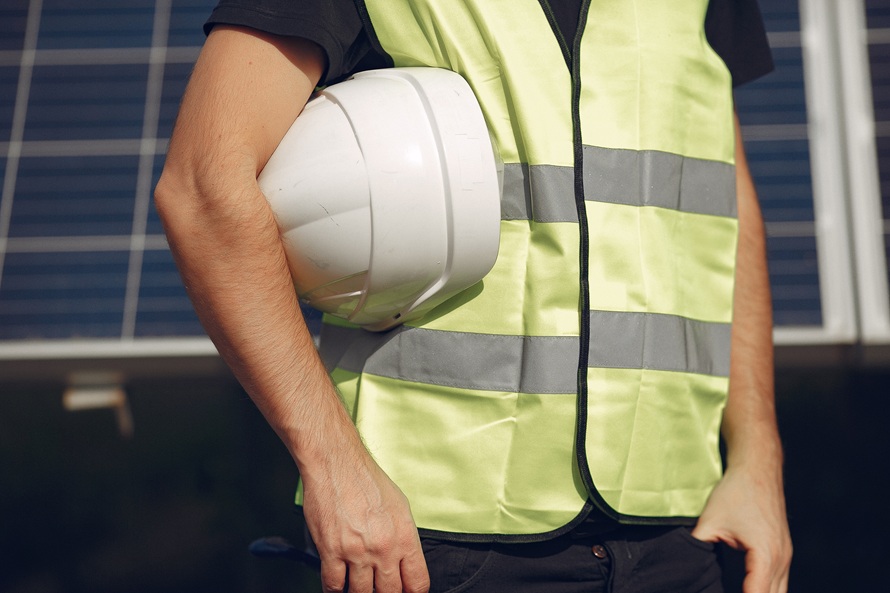 Engineer in a white helmet